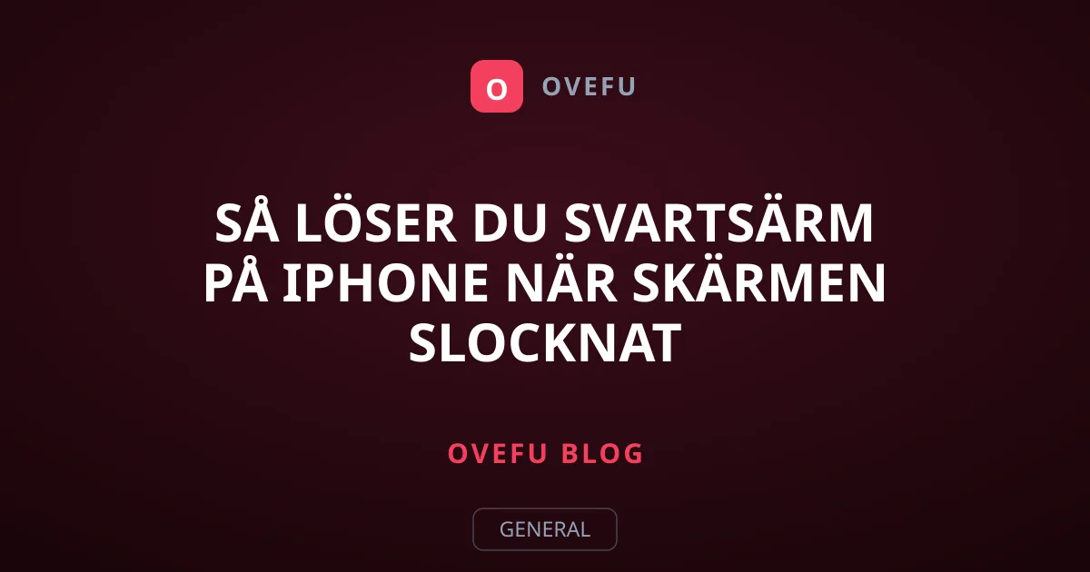Så löser du svartsärm på iPhone när skärmen slocknat